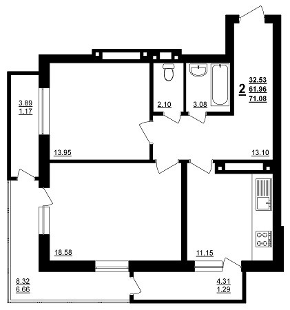 2-кімнатна 71.08 м² в ЖК на вул. Семена Палія (Дніпропетровська дорога) / вул. Висоцього від 17 640 грн/м², Одеса