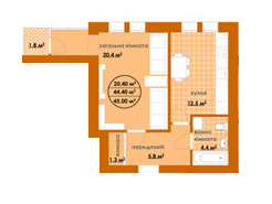 1-кімнатна 48.09 м² в ЖК Київський від 11 000 грн/м², м. Буча