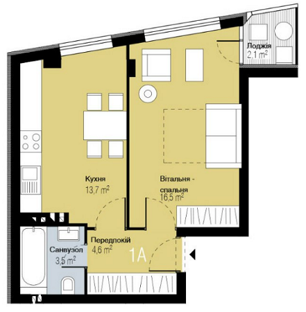 1-кімнатна 39.4 м² в ЖК PARKTOWN від 17 000 грн/м², смт Гостомель