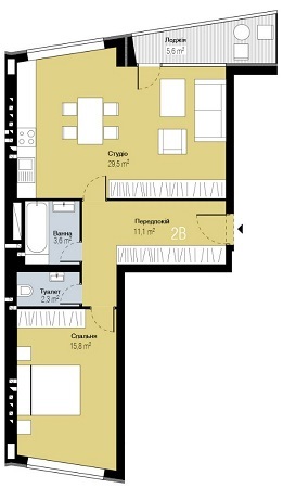 2-кімнатна 65.1 м² в ЖК PARKTOWN від 15 750 грн/м², смт Гостомель