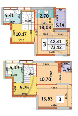 3-комнатная 73.12 м² в ЖК Медовый от 22 007 грн/м², Киев