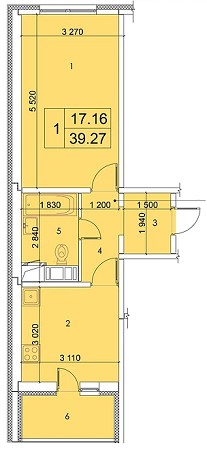 1-комнатная 39.27 м² в ЖК Маєток Желань от застройщика, Киев