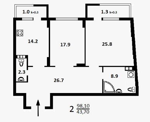 2-комнатная 98.1 м² в ЖК на ул. Гоголевская, 43 от 41 900 грн/м², Киев