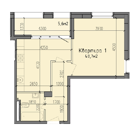 1-комнатная 48.7 м² в ЖК Victory Hall от 18 500 грн/м², Днепр