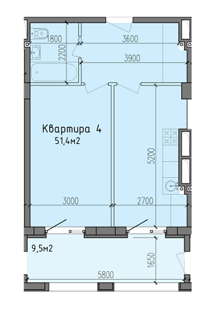 1-комнатная 51.4 м² в ЖК Victory Hall от 18 500 грн/м², Днепр