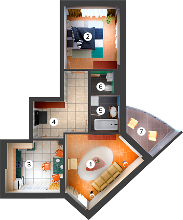 2-кімнатна 62.69 м² в ЖК Krona Park від забудовника, м. Бровари