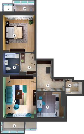 2-кімнатна 80.84 м² в ЖК Krona Park від забудовника, м. Бровари