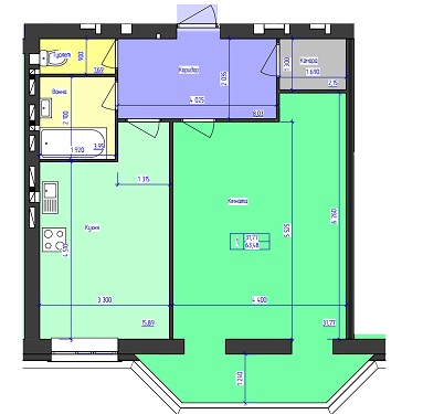 1-комнатная 63.48 м² в ЖК Luceoria от застройщика, Луцк