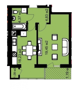 1-кімнатна 47.16 м² в ЖК на вул. Виговського, 5Б від 19 610 грн/м², Львів