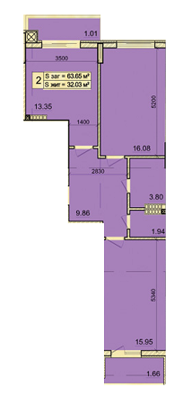 2-комнатная 63.65 м² в ЖК на ул. Угорская, 14 от 12 510 грн/м², Львов