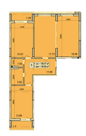 3-комнатная 85.17 м² в ЖК на ул. Угорская, 14 от 12 510 грн/м², Львов