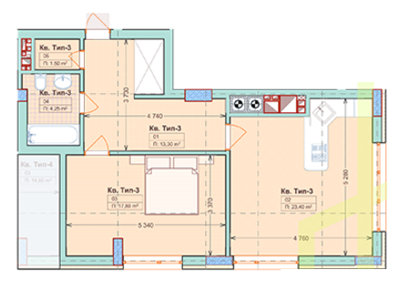 1-кімнатна 60.25 м² в ЖК Винний парк від забудовника, м. Винники