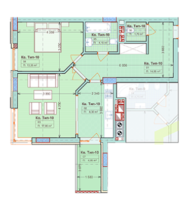 2-кімнатна 61.55 м² в ЖК Винний парк від забудовника, м. Винники