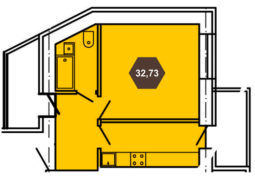 1-комнатная 32.73 м² в ЖК Будова Медова от 12 500 грн/м², г. Трускавец