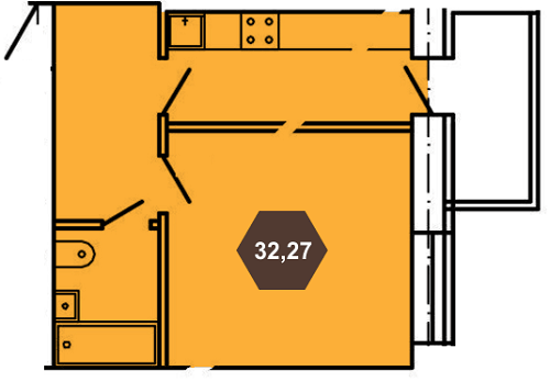 1-комнатная 32.27 м² в ЖК Будова Медова от 12 500 грн/м², г. Трускавец