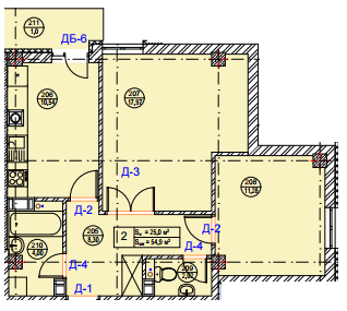 2-комнатная 54.9 м² в ЖК Галіція от 11 500 грн/м², г. Дрогобыч