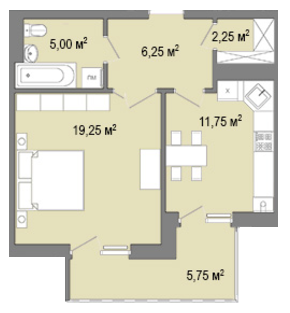 1-комнатная 46.22 м² в ЖК Тракт от застройщика, Львов