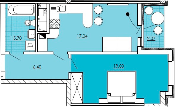 1-кімнатна 50.21 м² в ЖК Kvartal Praud від забудовника, Львів