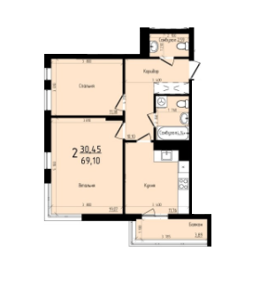 2-комнатная 69.1 м² в ЖК Plus 2 от 15 500 грн/м², Львов