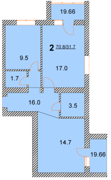 2-кімнатна 70.8 м² в ЖК на вул. Нова, 4 від 15 500 грн/м², м. Бориспіль