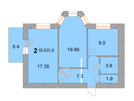 2-кімнатна 55.5 м² в ЖК на вул. Нова, 4 від 15 500 грн/м², м. Бориспіль