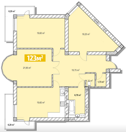 3-кімнатна 123 м² в ЖК Приозерний від 15 850 грн/м², м. Новояворівськ