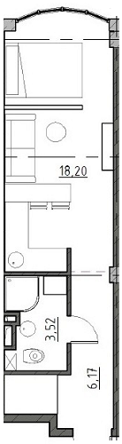 1-кімнатна 27.89 м² в ЖК The Apartments від забудовника, Одеса