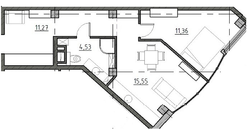 1-кімнатна 42.57 м² в ЖК The Apartments від 19 800 грн/м², Одеса