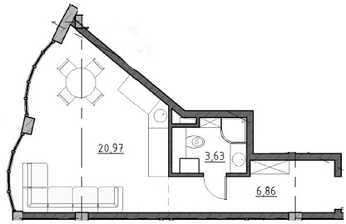 1-кімнатна 31.46 м² в ЖК The Apartments від 19 800 грн/м², Одеса
