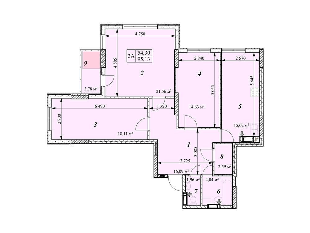 3-кімнатна 95.13 м² в ЖК Зіркова Вежа від 15 350 грн/м², м. Вишгород