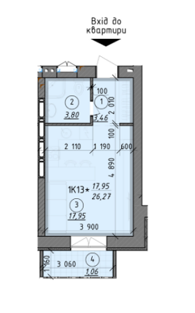 1-кімнатна 26.27 м² в ЖК Start Life від забудовника, м. Вишгород