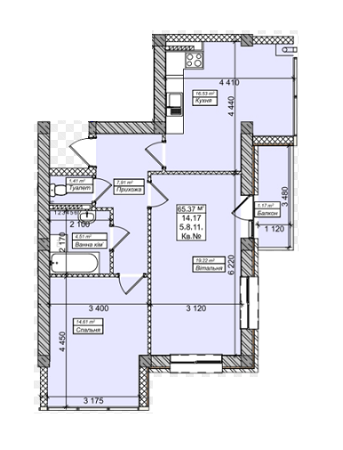 2-кімнатна 65.37 м² в ЖК Аvila DeLuxe від 12 600 грн/м², Ужгород