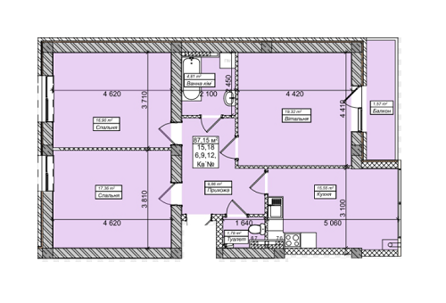 3-кімнатна 87.15 м² в ЖК Аvila DeLuxe від забудовника, Ужгород