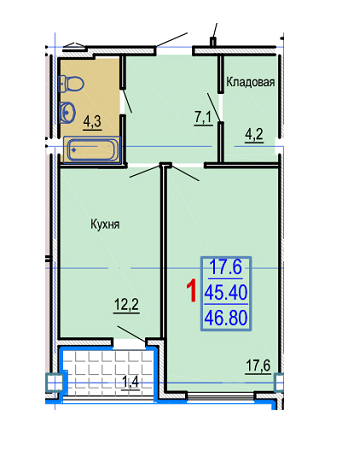 1-кімнатна 46.8 м² в ЖК Gaudi Hall від 17 500 грн/м², Харків