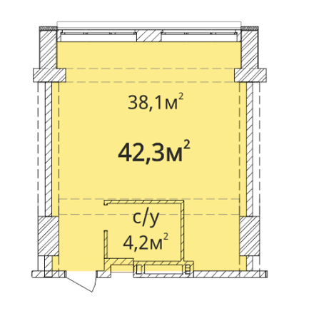 1-кімнатна 42.3 м² в ЖК Оріон від 19 690 грн/м², Одеса