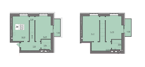 3-комнатная 92.87 м² в ЖК Университетская набережная от застройщика, Чернигов