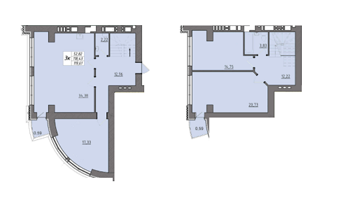 3-комнатная 119.61 м² в ЖК Университетская набережная от застройщика, Чернигов