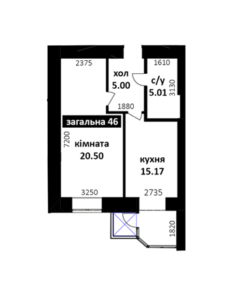 1-кімнатна 46 м² в ЖК Капітал 2 від 15 500 грн/м², м. Ірпінь