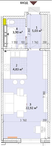 1-комнатная 36.68 м² в ЖК Новая Англия от 24 230 грн/м², Киев