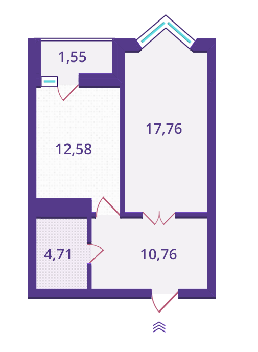 1-кімнатна 47.36 м² в ЖК Верховина від забудовника, Київ