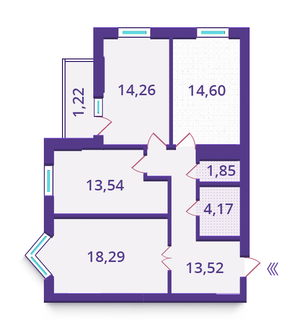 3-кімнатна 81.45 м² в ЖК Верховина від забудовника, Київ