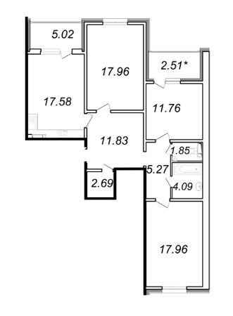 3-кімнатна 98.52 м² в ЖК The Lakes від забудовника, Київ