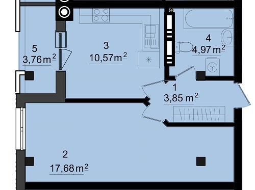 1-кімнатна 38.95 м² в КБ FORT HOUSE від забудовника, м. Вишгород