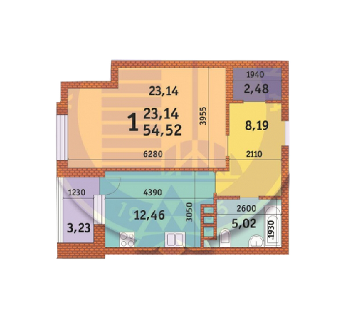 1-кімнатна 54.52 м² в ЖК Лумумби від 40 540 грн/м², Київ