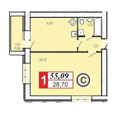 1-комнатная 55.09 м² в ЖК 777 от 13 100 грн/м², Житомир