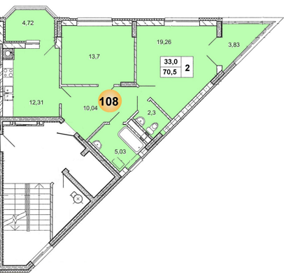 2-кімнатна 70.5 м² в ЖК Арена від 14 550 грн/м², Львів