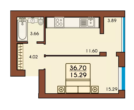 1-кімнатна 36.7 м² в ЖК Lemongrass від 18 100 грн/м², м. Ірпінь