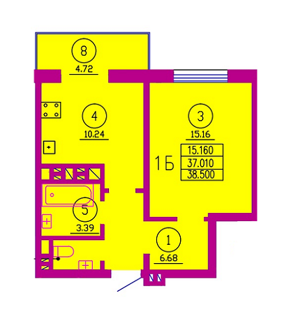 1-комнатная 38.5 м² в ЖК Варшавський от 14 200 грн/м², г. Ковель