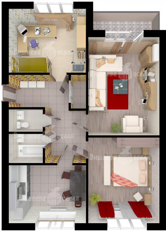 3-комнатная 83.53 м² в ЖК Вишневая оселя (ул. Вишневая) от застройщика, с. Крюковщина