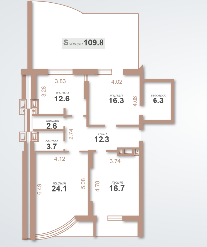 3-кімнатна 109.8 м² в ЖК Воскресенський від забудовника, Київ